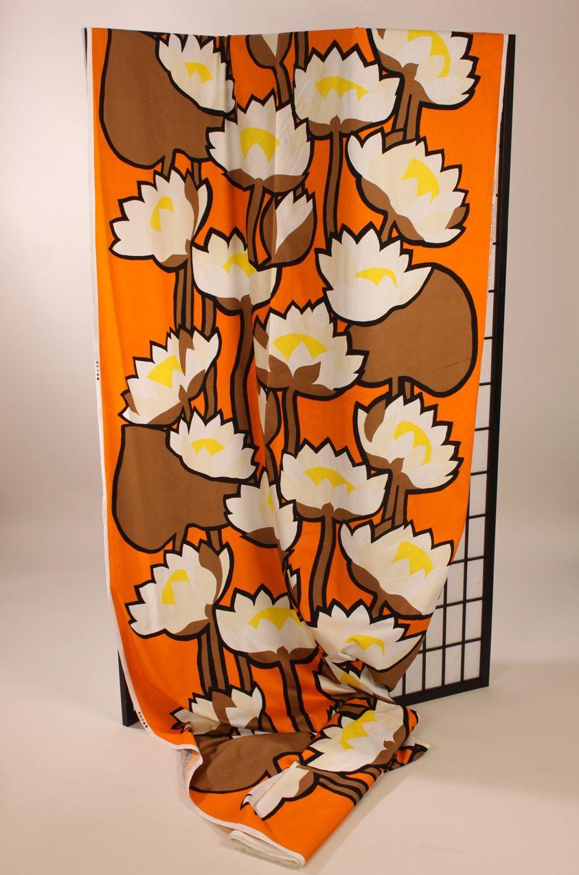 Vintage Ulpukka Marjatta Metsovaara Tampella kangas / Water-lily fabric