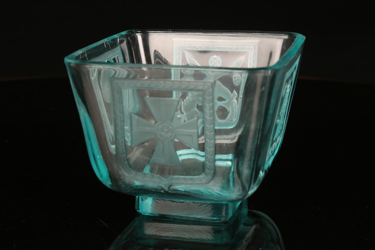 Riihimäen lasi Turkoosi Mottimalja 1939-1942 / Turquoise Mottimalja - Image 4