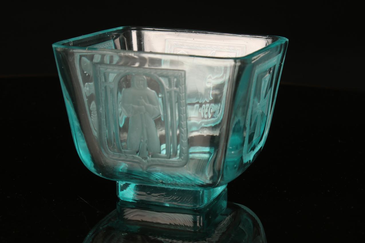 Riihimäen lasi Turkoosi Mottimalja 1939-1942 / Turquoise Mottimalja - Image 5
