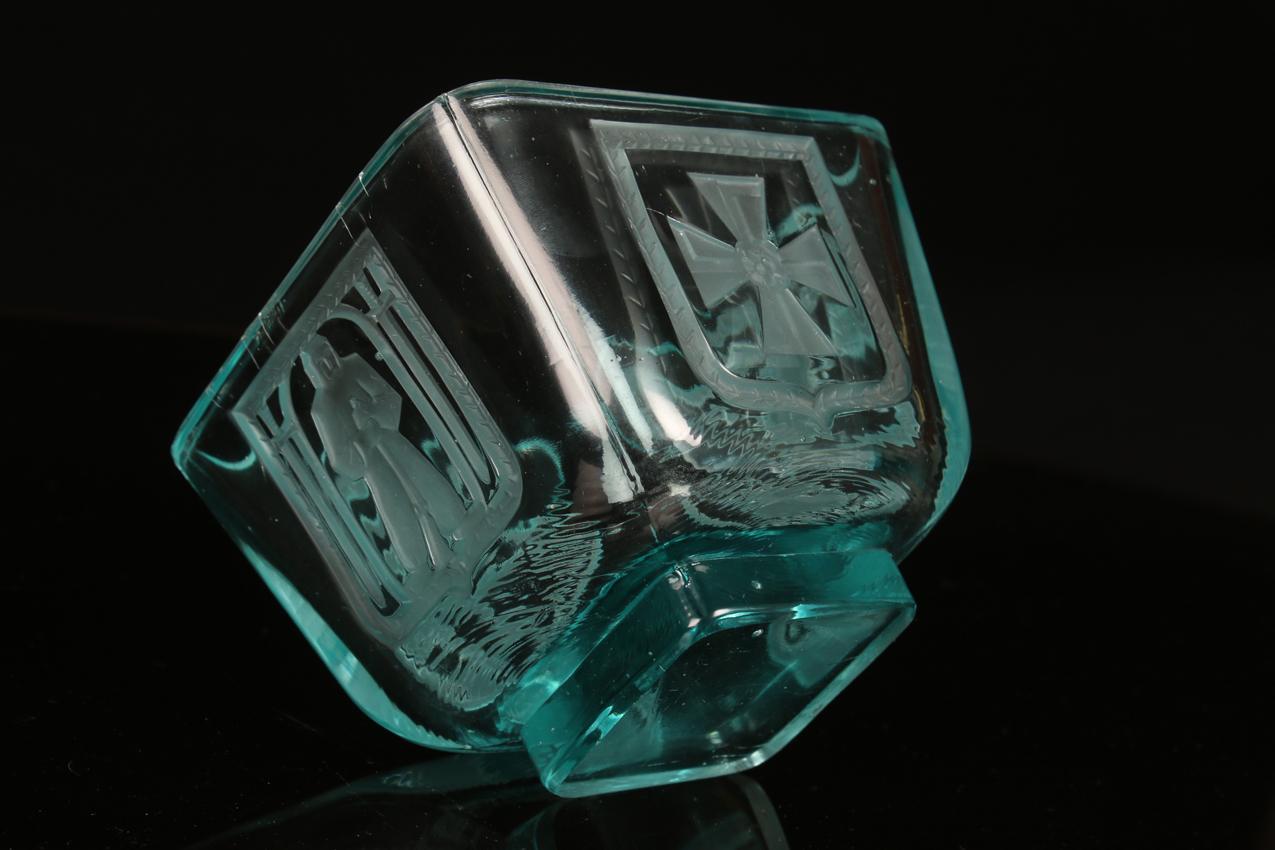 Riihimäen lasi Turkoosi Mottimalja 1939-1942 / Turquoise Mottimalja - Image 7