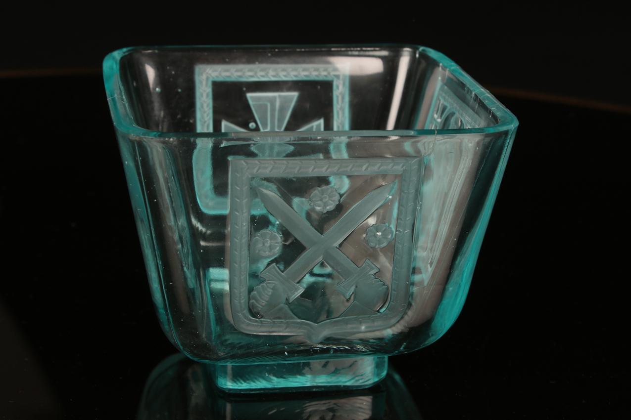 Riihimäen lasi Turkoosi Mottimalja 1939-1942 / Turquoise Mottimalja - Image 2