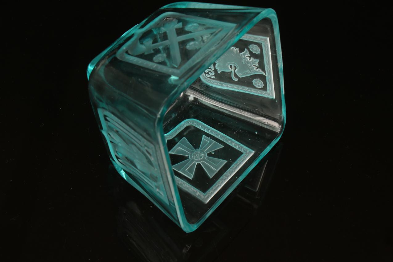 Riihimäen lasi Turkoosi Mottimalja 1939-1942 / Turquoise Mottimalja - Image 8