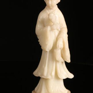 Kiinalainen saippuakivi figuuri / Chinese carved soapstone figure of woman