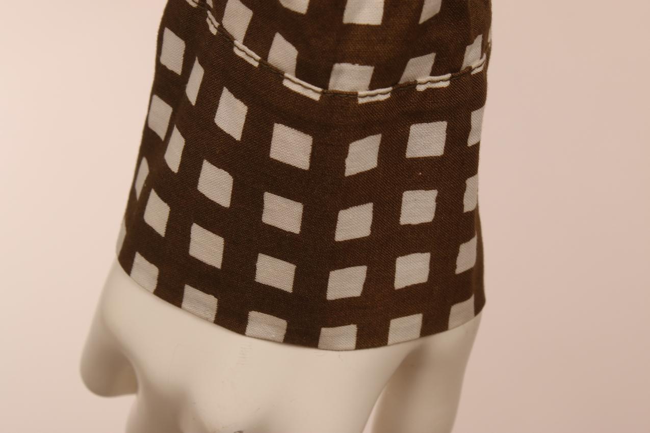 Vintage Marimekko ruudullinen paita S / Brown Squared Button Down Shirt Unisex S - Image 4