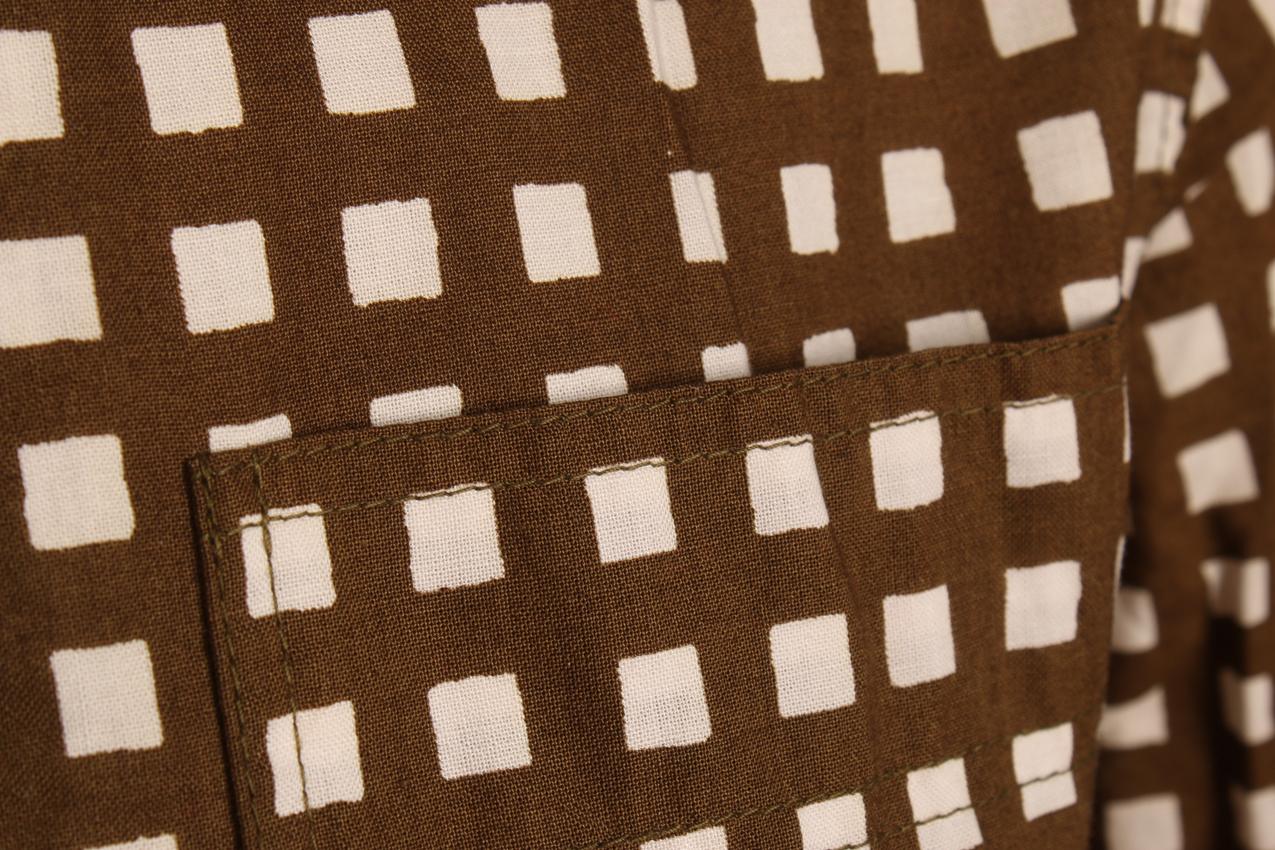Vintage Marimekko ruudullinen paita S / Brown Squared Button Down Shirt Unisex S - Image 6