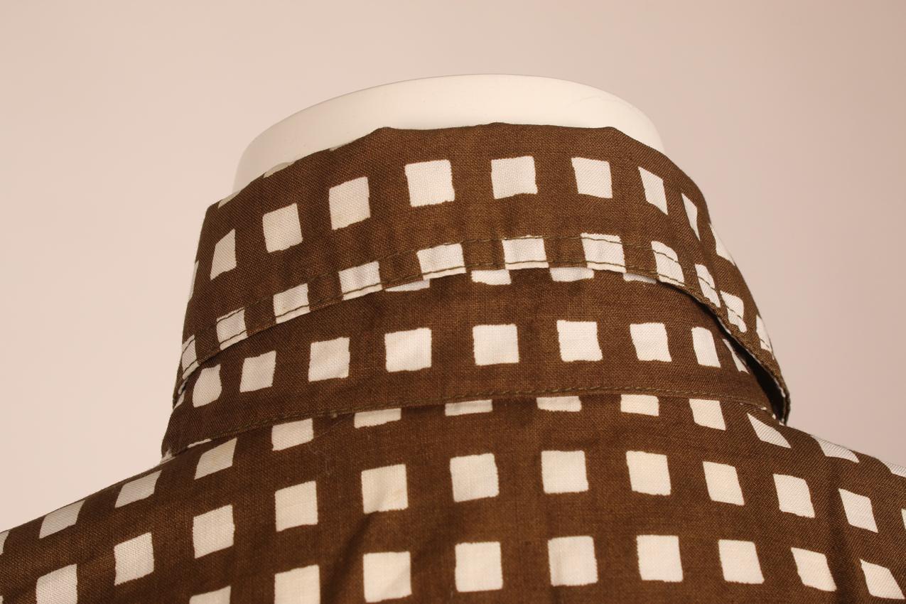 Vintage Marimekko ruudullinen paita S / Brown Squared Button Down Shirt Unisex S - Image 8