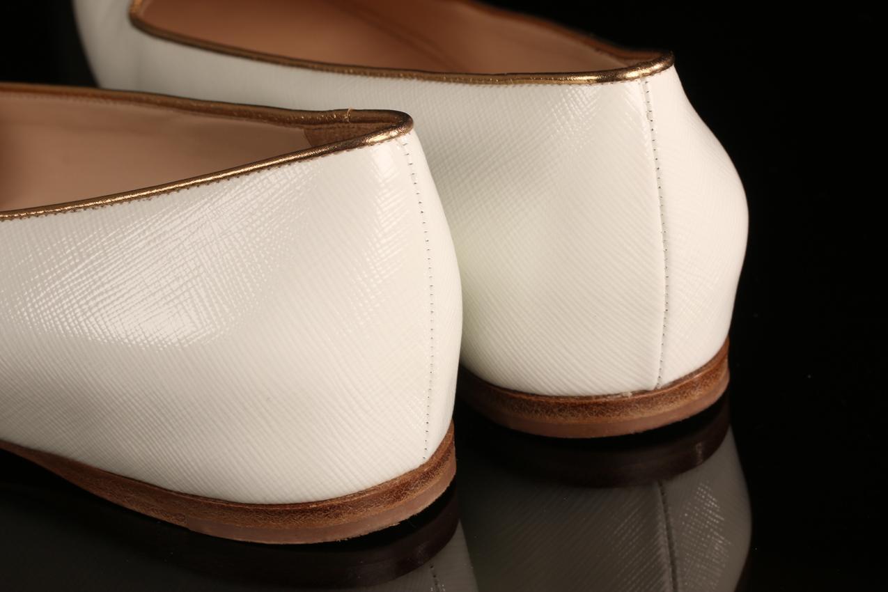 White Prada leather ballerina flats 40,5 - Image 6