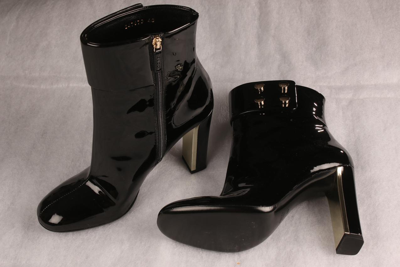 Gucci mustat kiiltonahka nilkkurit 40 - Image 6