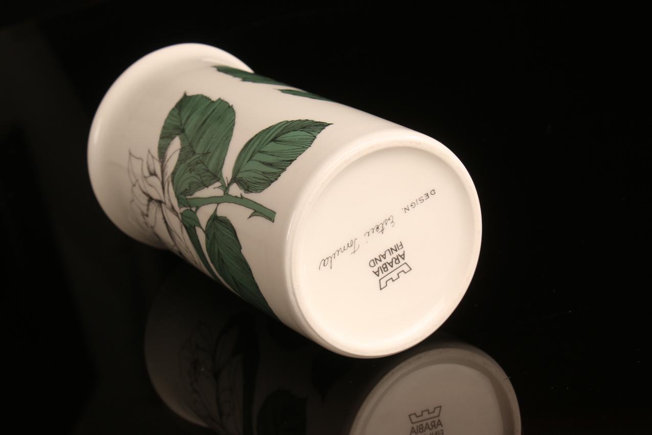 Arabia Ester Tomula Botanica-maljakko Valkoinen ruusu / White Rose Botanica Vase - Image 6