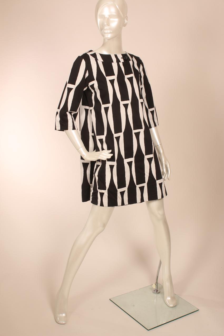 Marimekko mustavalkoinen Kivikausi mekko S