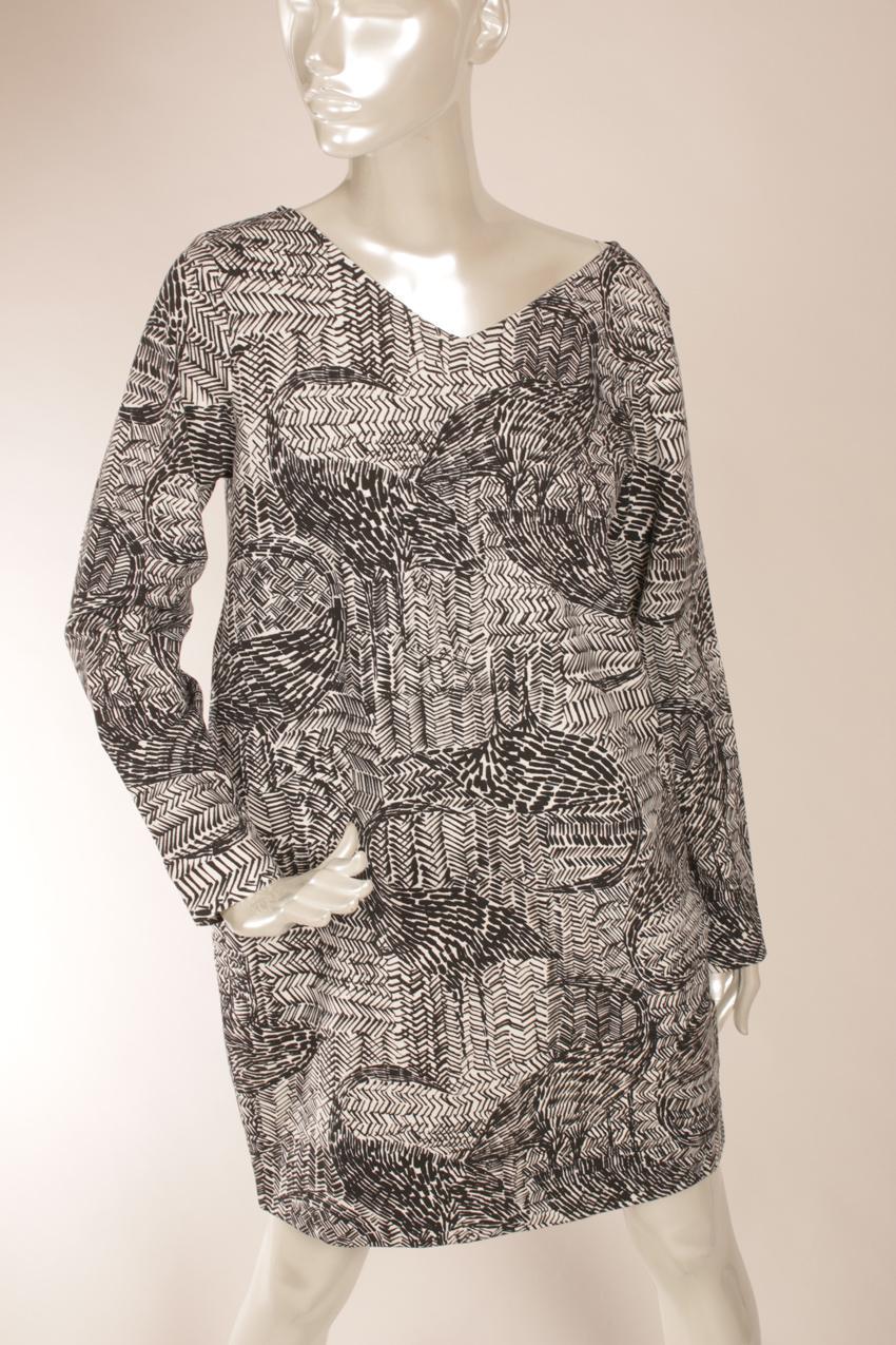 Marimekko mustavalkoinen elastinen trikoomekko - Image 3