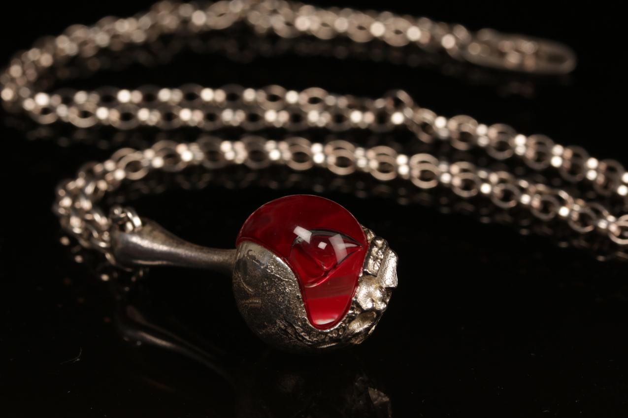 Vintage Lapponia Björn Weckström Kaulakoru “Nectaris” hopea/akryyli / Lapponia “Nectaris” silver/acrylic pendant necklace