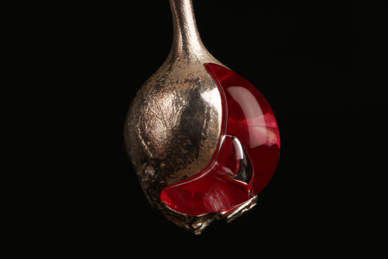 Vintage Lapponia Björn Weckström Kaulakoru “Nectaris” hopea/akryyli / Lapponia “Nectaris” silver/acrylic pendant necklace - Image 3