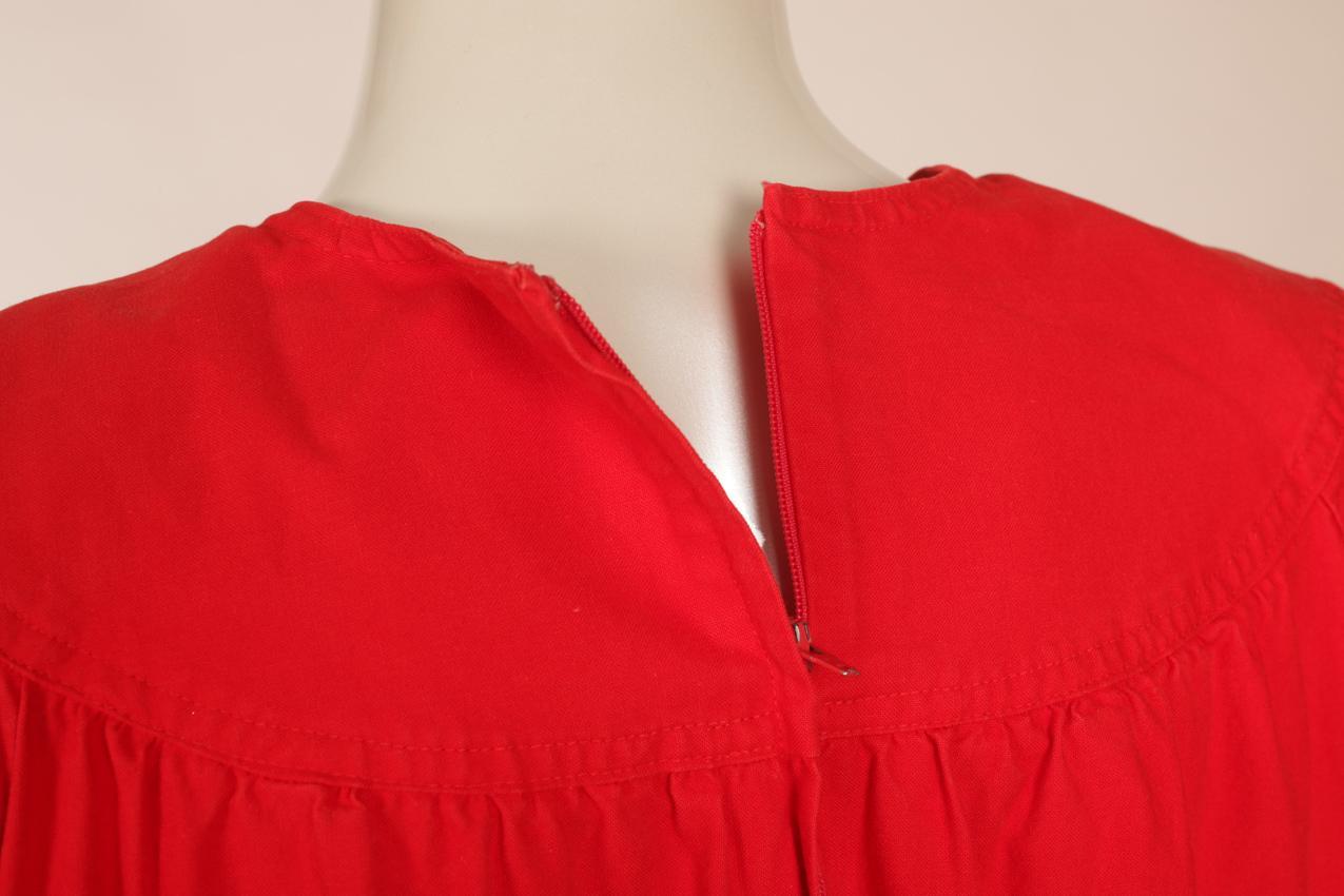 Vintage Vuokko punainen puhvihihainen mekko S - Image 7