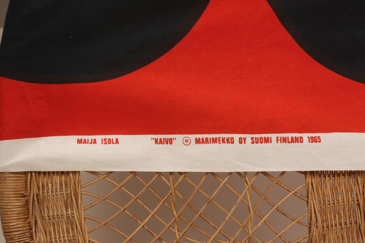Vintage Marimekko punainen kangas “Kaivo” - Image 6