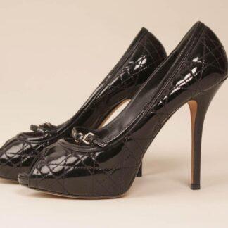 Christian Dior black patent leather platforms pumps 39