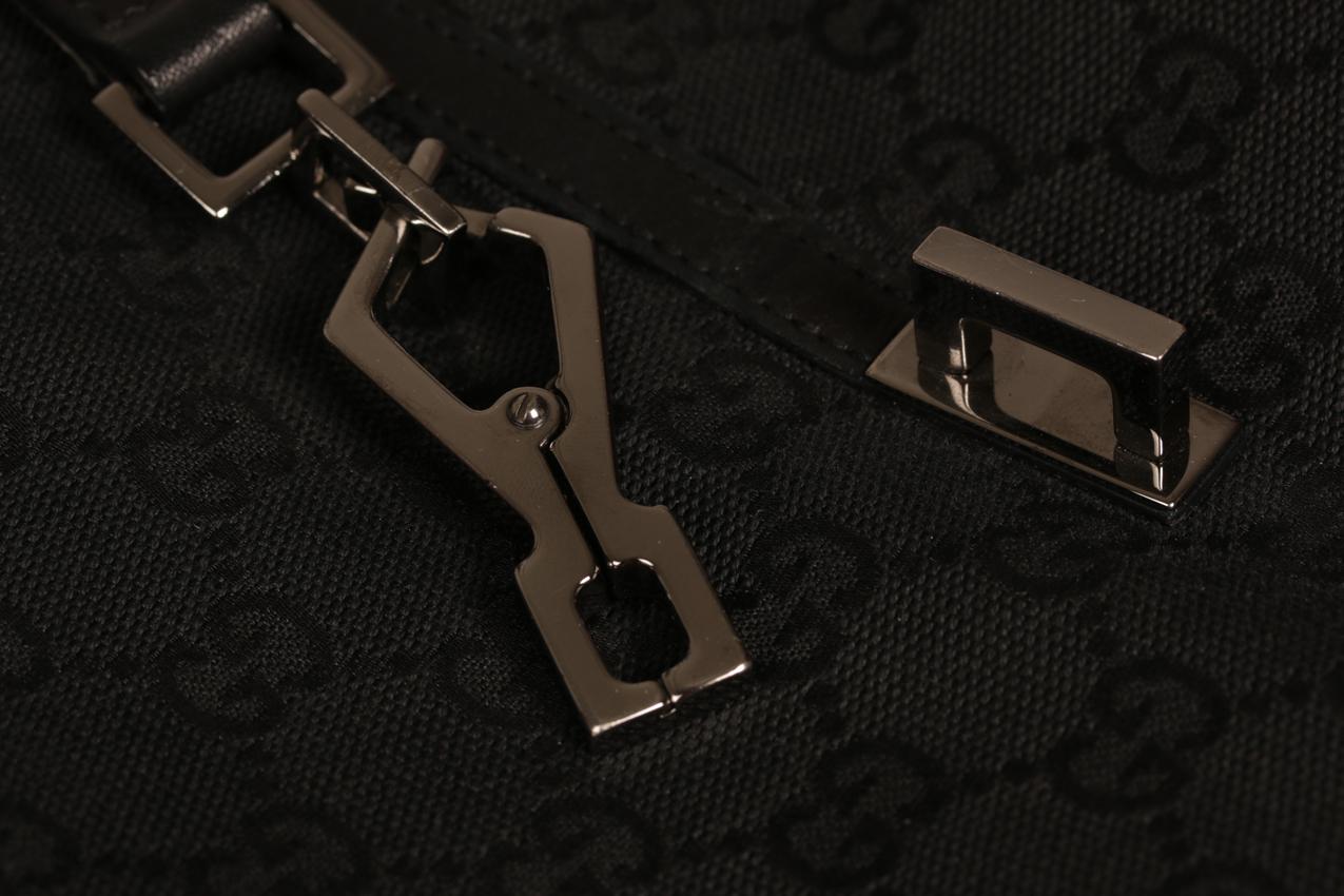 Gucci GG monogrammi Jackie musta kanvaasilaukku - Image 5