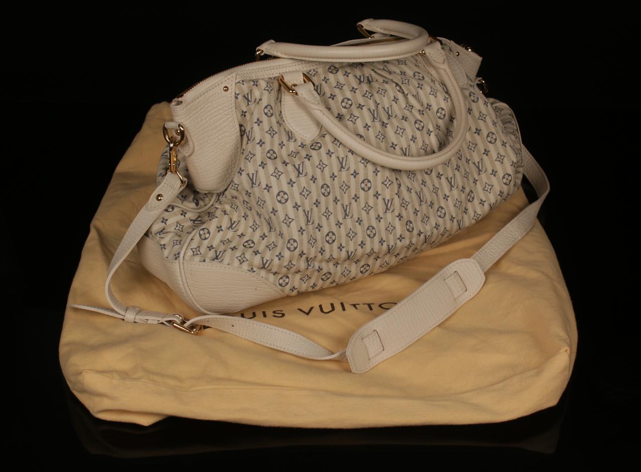 Louis Vuitton sinivalkoinen monogrammi mini Lin Croisette Marina GM laukku
