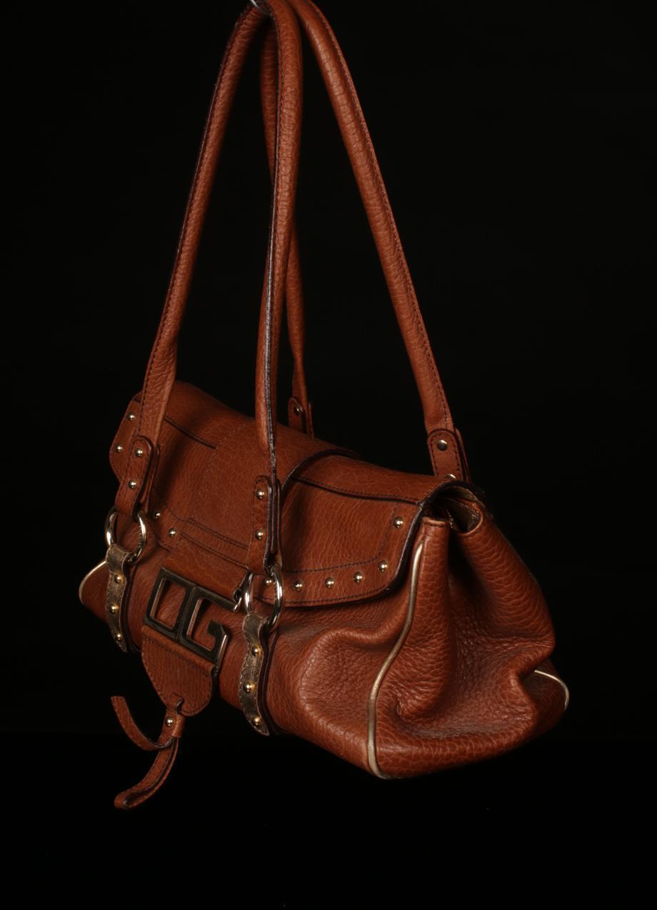 Vintage Dolce & Gabbana ruskea nahkalaukku - Image 5