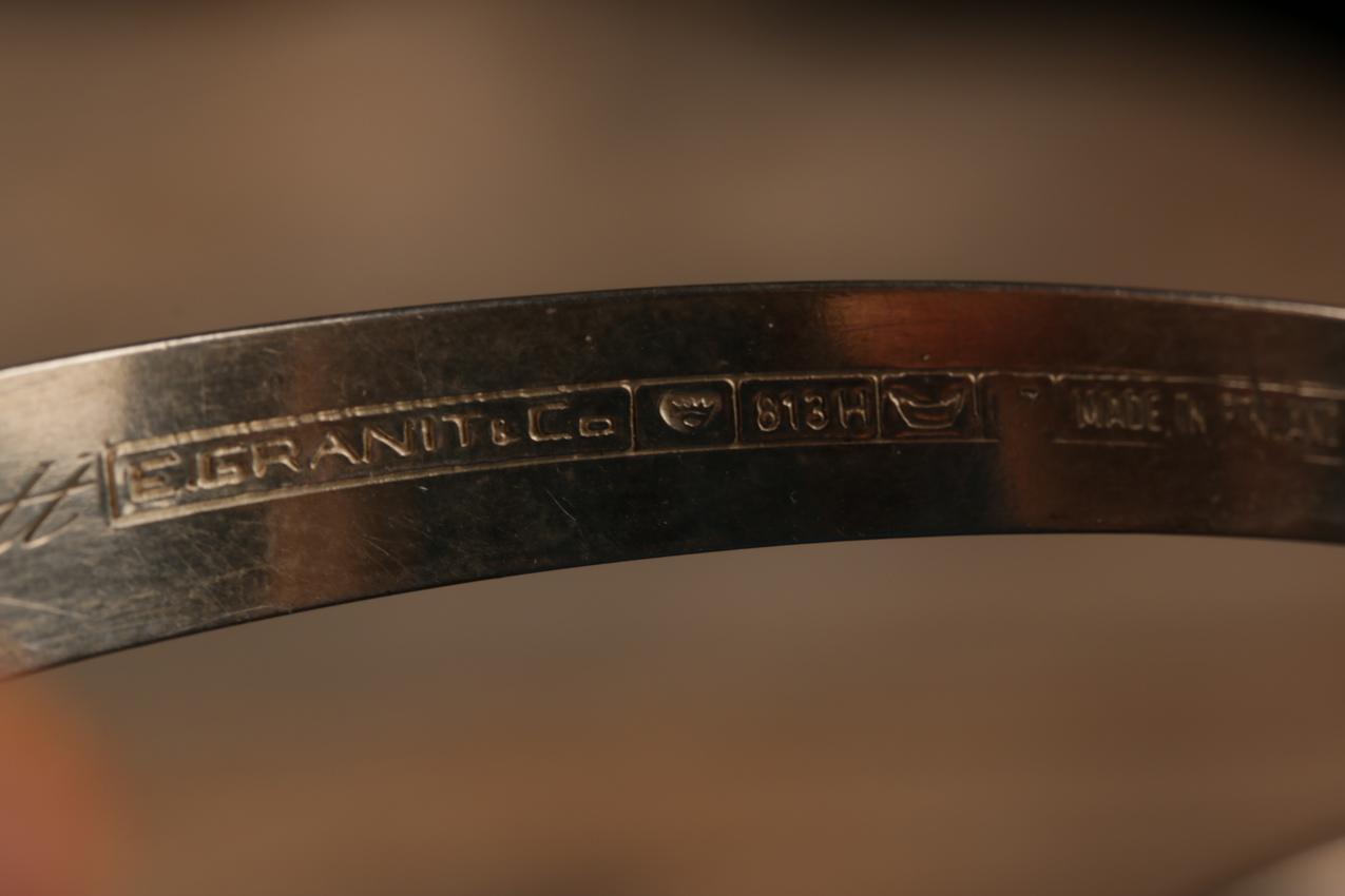 Vintage hopeinen rannerengas Erik Granit - Image 10