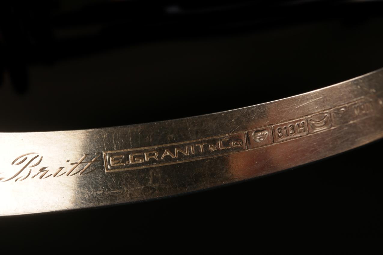 Vintage hopeinen rannerengas Erik Granit - Image 9
