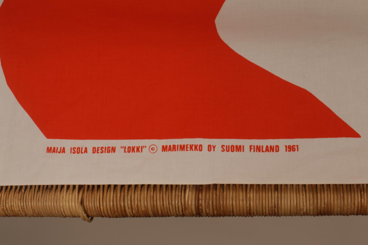 Vintage Marimekko oranssi “Lokki” kangas - Image 3