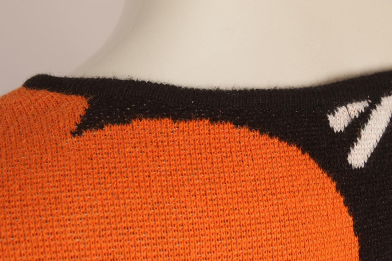 Marimekko oranssi kukkakuvoinen “Pilar” neulemekko tunika - Image 6