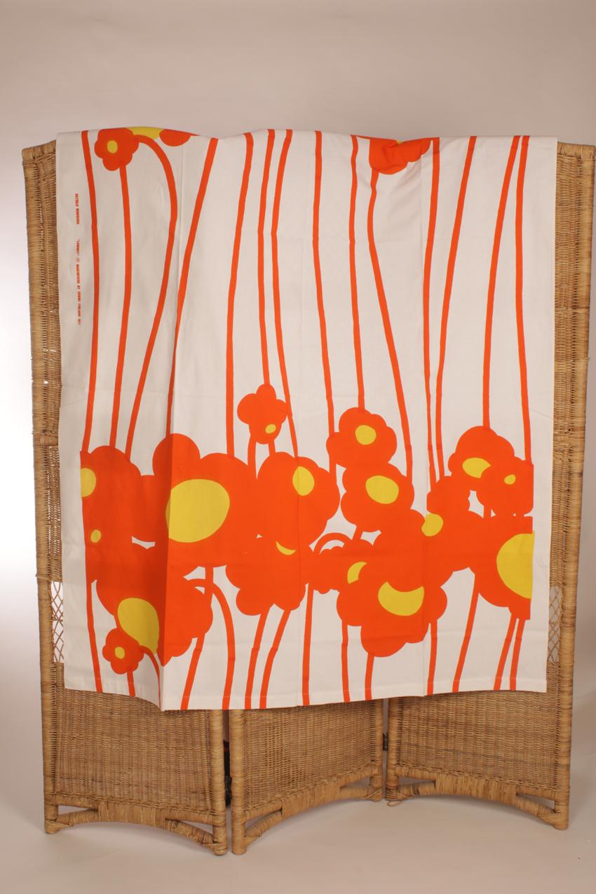 Vintage harvinainen Marimekko Katsuji Wakisaka “Lammet” kangas verho