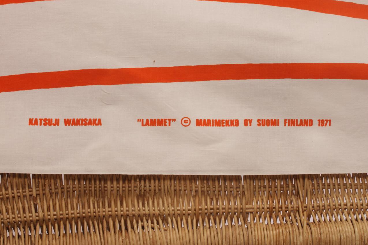 Vintage harvinainen Marimekko Katsuji Wakisaka “Lammet” kangas verho - Image 3
