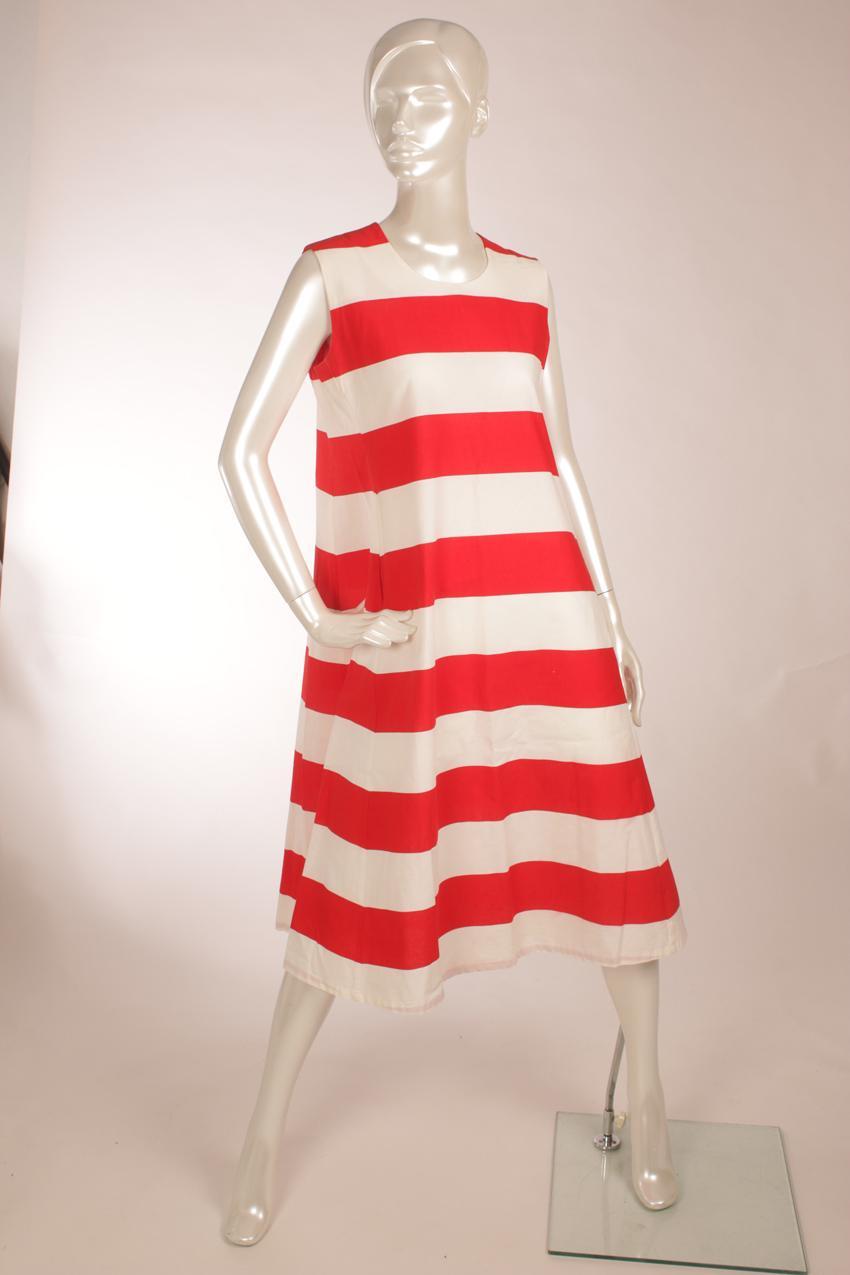 Vintage Vuokko punavalkoraidallinen mekko S