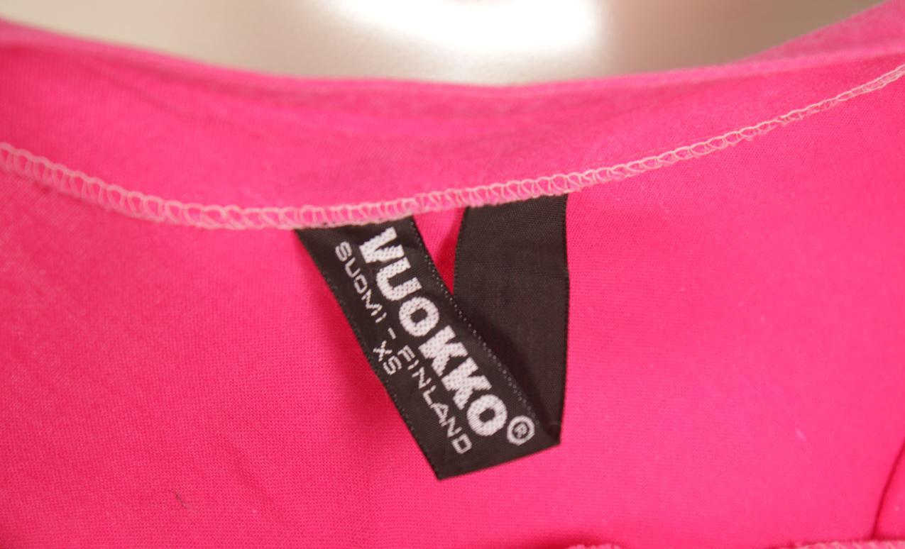 Vintage Vuokko fuksianpunainen mekko XS - Image 6