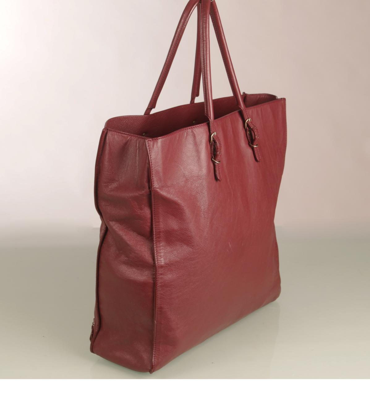 Balenciaga Burgundy Papier Ledger Tote Veau nahkalaukku - Image 3