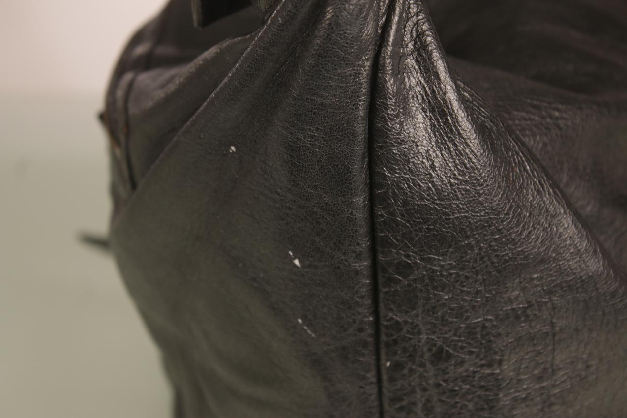 Balenciaga musta metallinhohtoinen Day Hobo nahkainen olkalaukku - Image 8