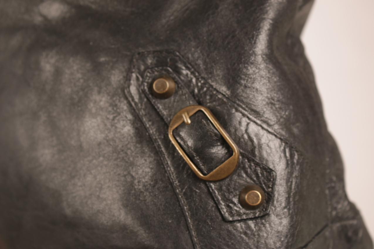 Balenciaga musta metallinhohtoinen Day Hobo nahkainen olkalaukku - Image 9