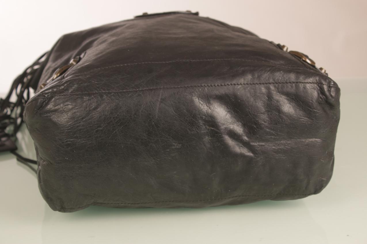 Balenciaga musta metallinhohtoinen Day Hobo nahkainen olkalaukku - Image 7