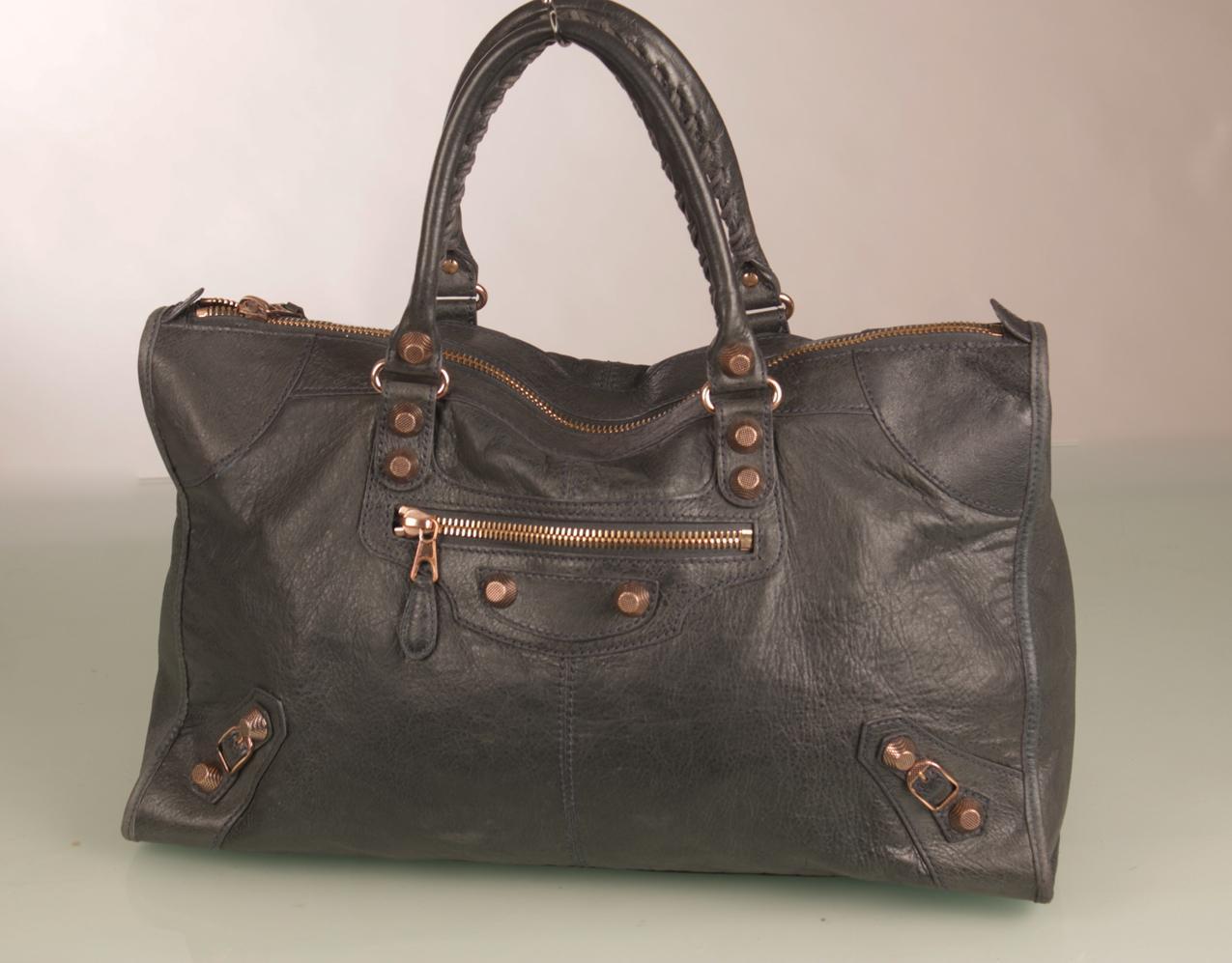 Balenciaga Agneau antrasiitti nahkainen Giant 12 ruusukulta Work tote laukku