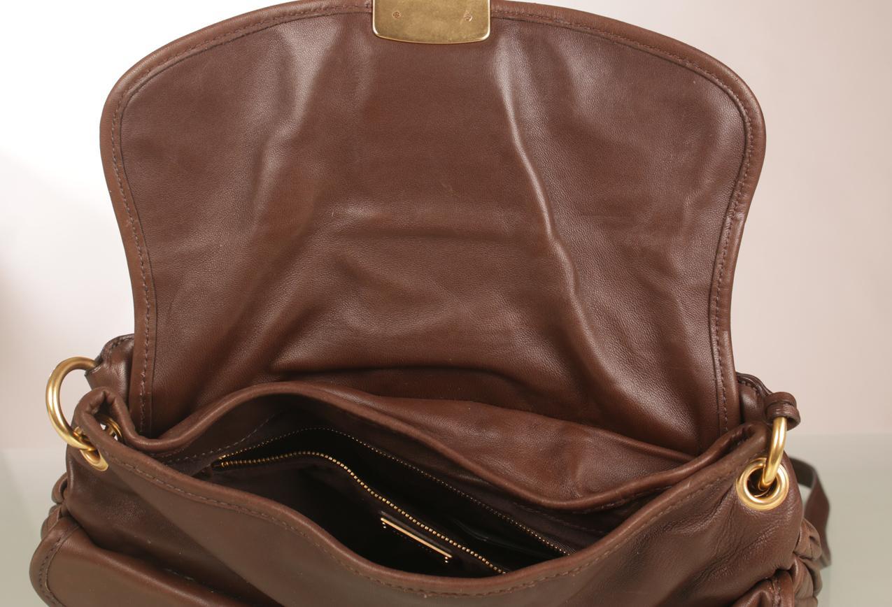 Miu Miu Sacca Matelasse kahvinruskea nahkainen Hobo laukku - Image 19
