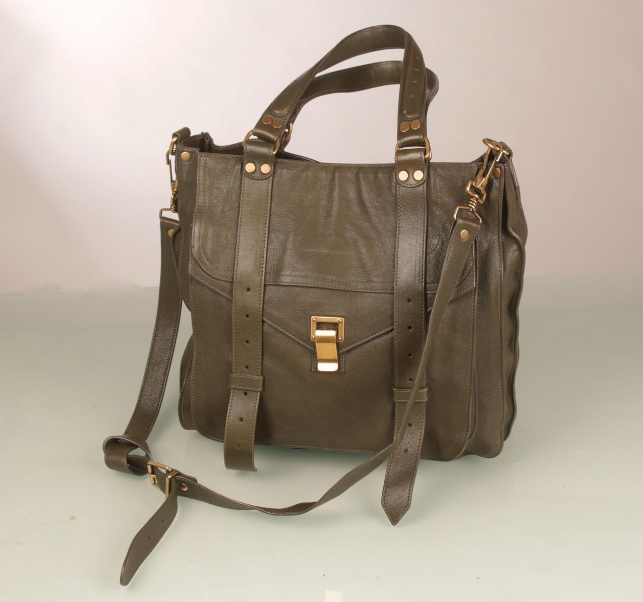 Proenza Schouler vihreä nahkainen Ps1 tote olkalaukku