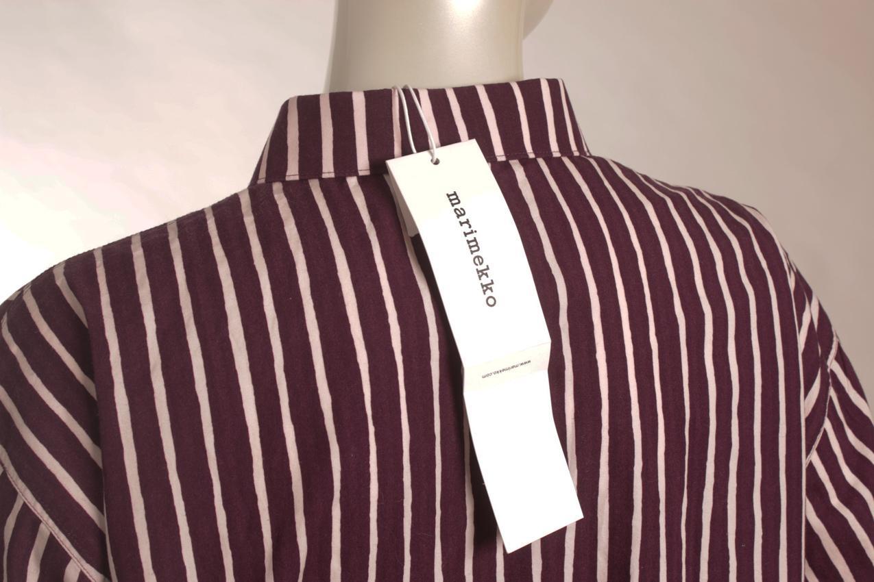 Marimekko burgundy Jokapoika shirt XL - Image 8