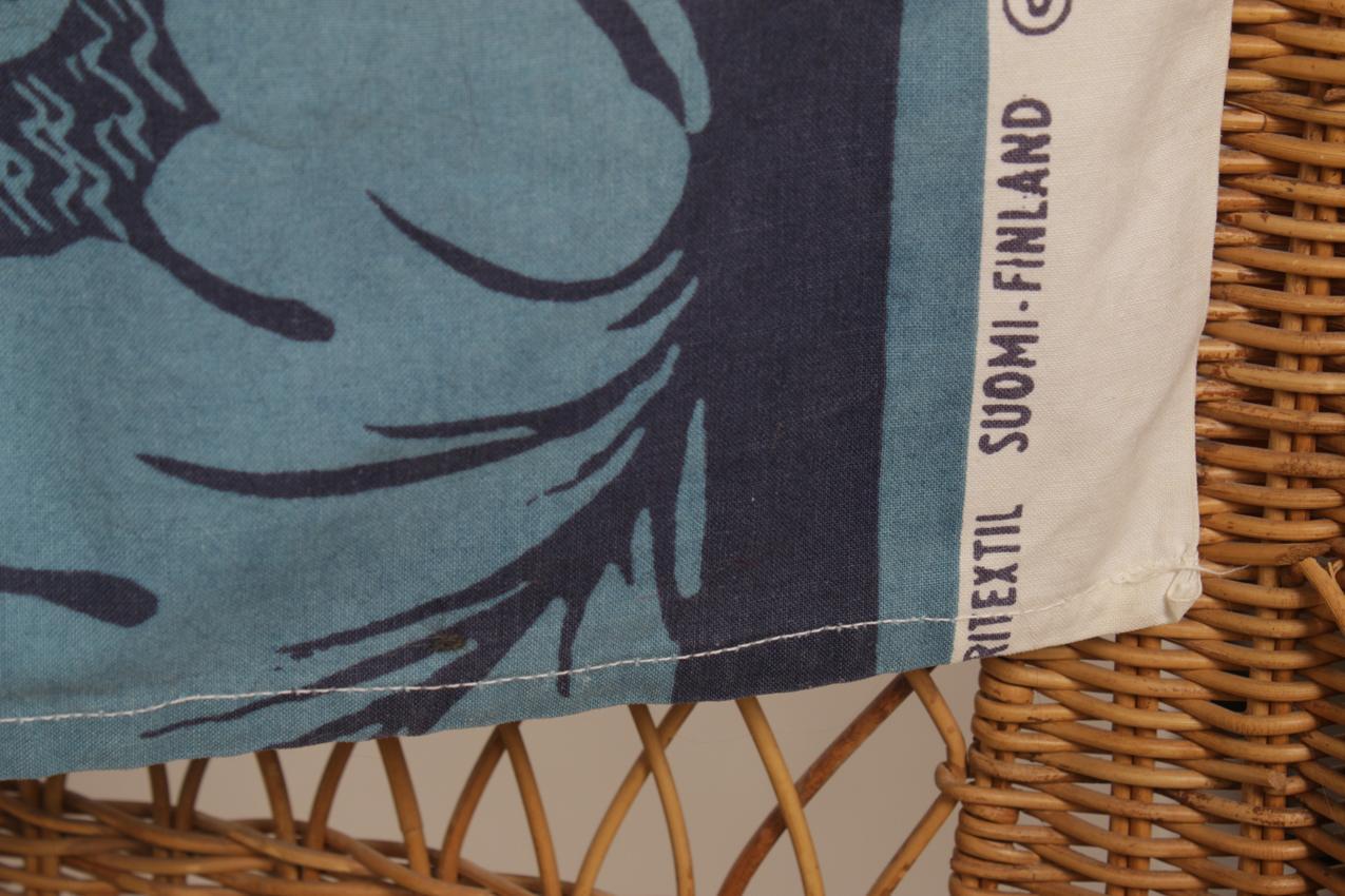 Vintage Marimekko Maritextil Maija Isola sininen“Fandango” kangas - Image 4