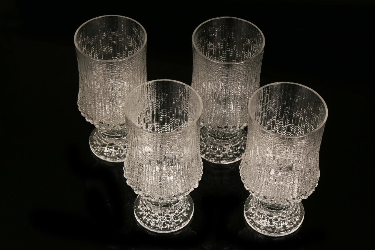 Vintage Iittala Tapio Wirkkala Ultima Thule neljä olutlasia
