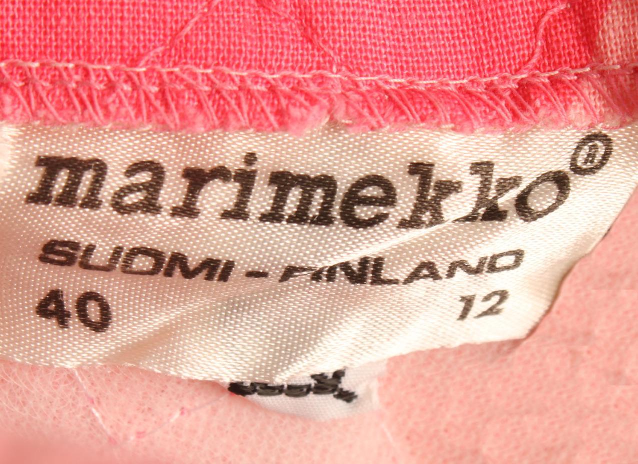 Vintage Marimekko Liisa Suvanto vaaleanpunainen “Marenki” iltapuku L - Image 7
