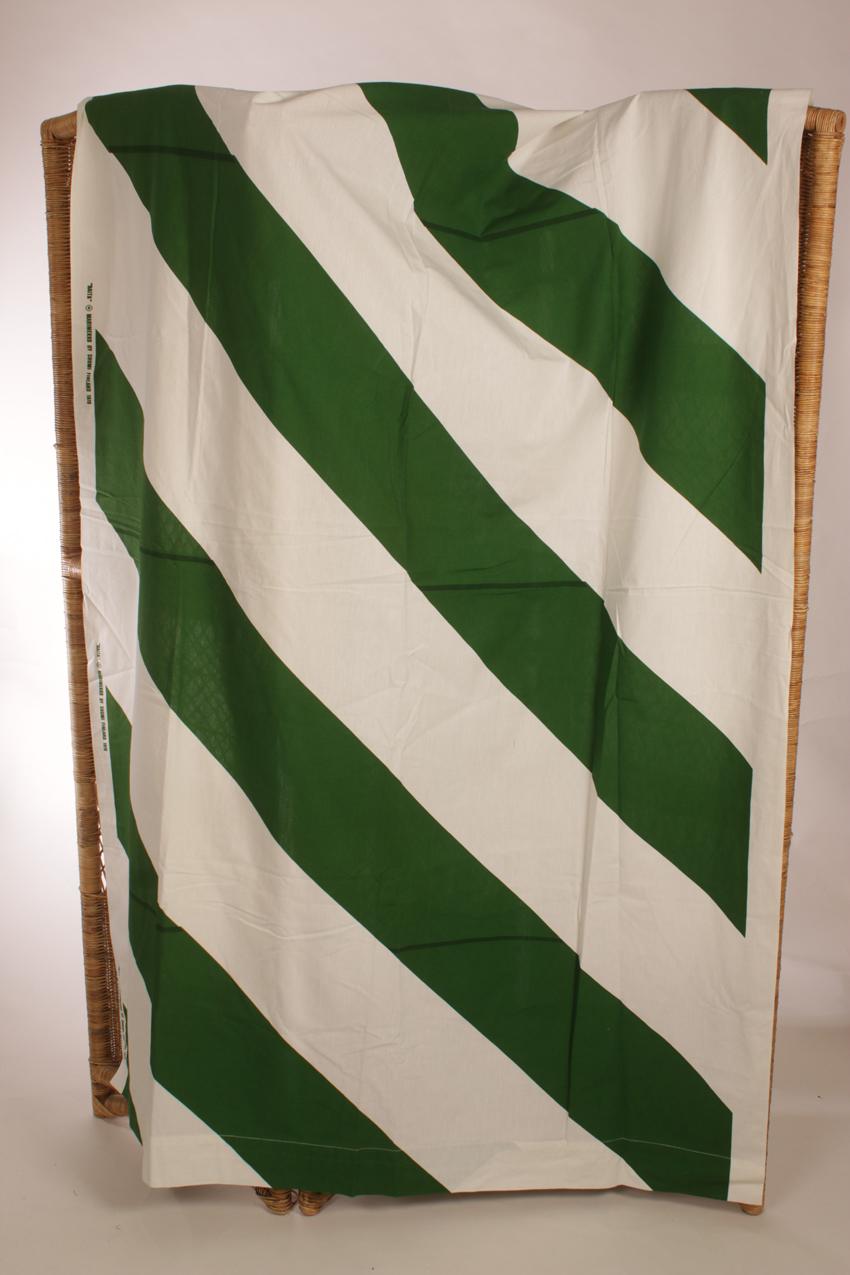 Vintage Marimekko valkovihreä “Raita” kangas