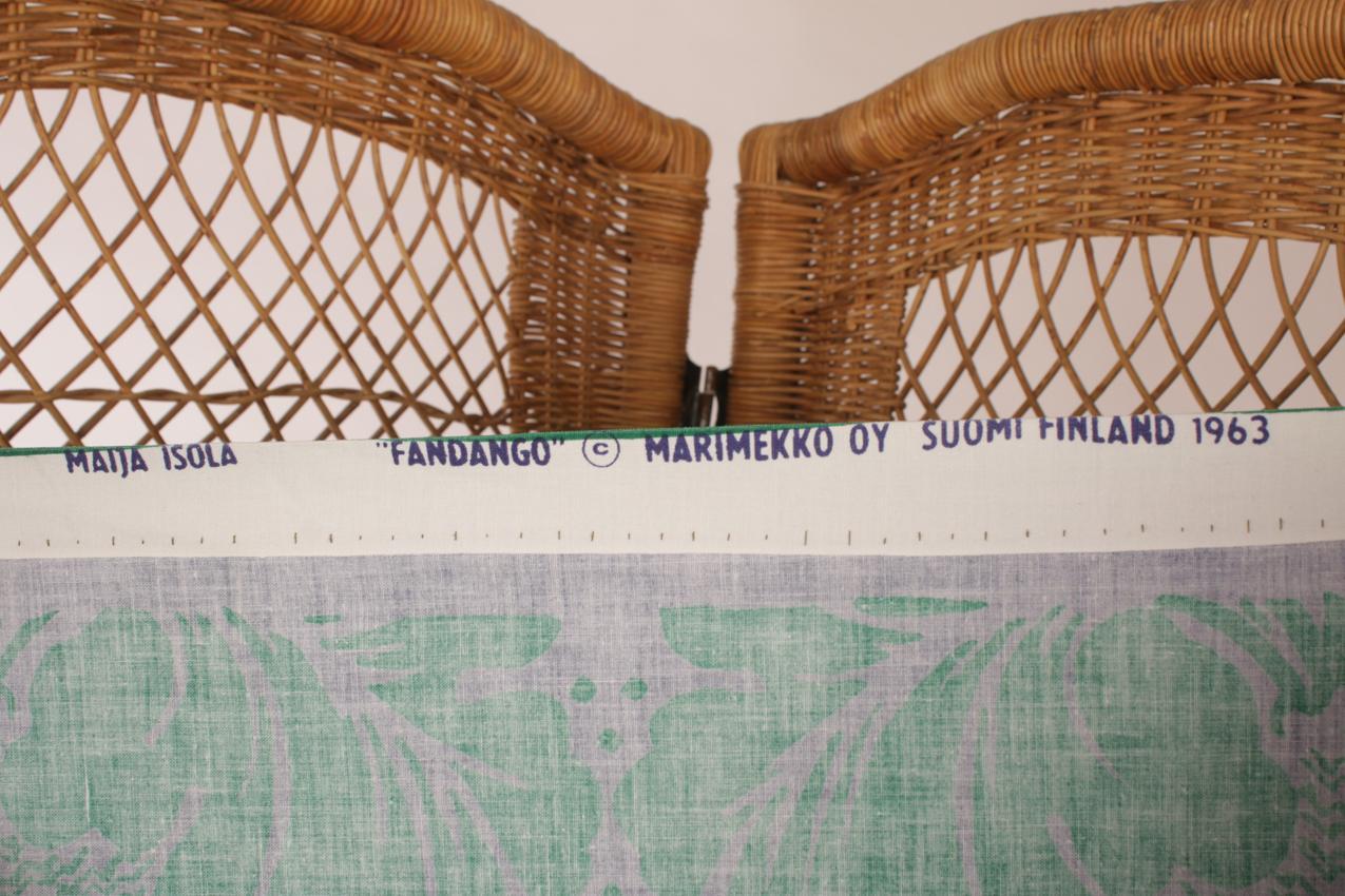 Vintage Marimekko Maija Isola vihreä “Fandango” kangas - Image 6