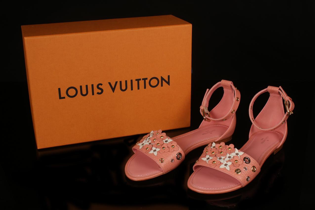 Louis Vuitton pinkit Tropical Bloom nahkasandaalit 37 - Image 12