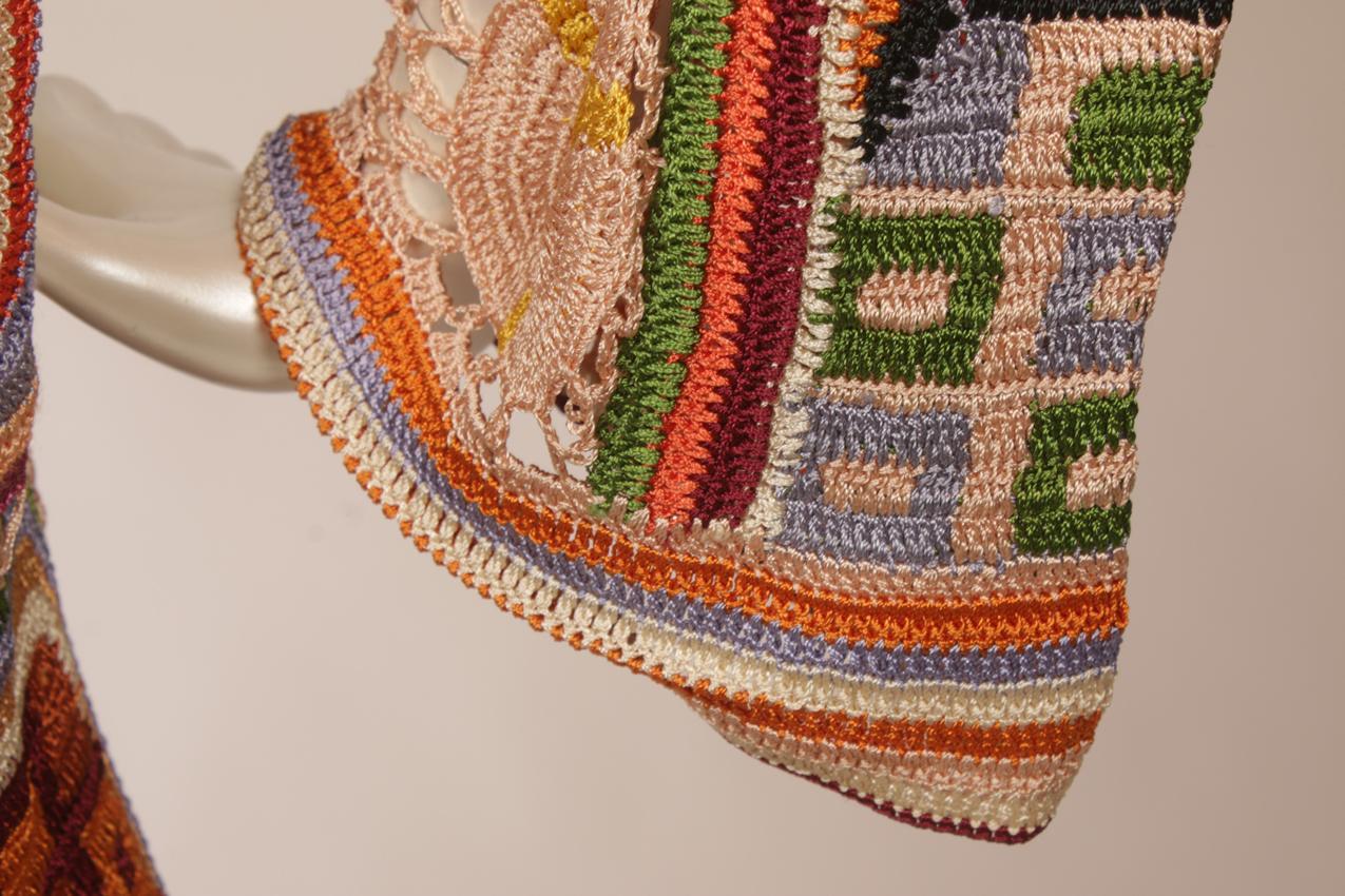 Missoni Limited Edition 2005 139/250 kirjava virkattu pitkä neuletakki L M - Image 9