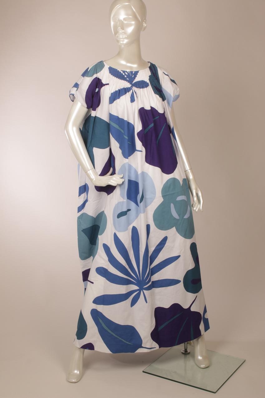 Vintage Marimekko Pentti Rinta “Koreilu” sinivalkoinen mekko M