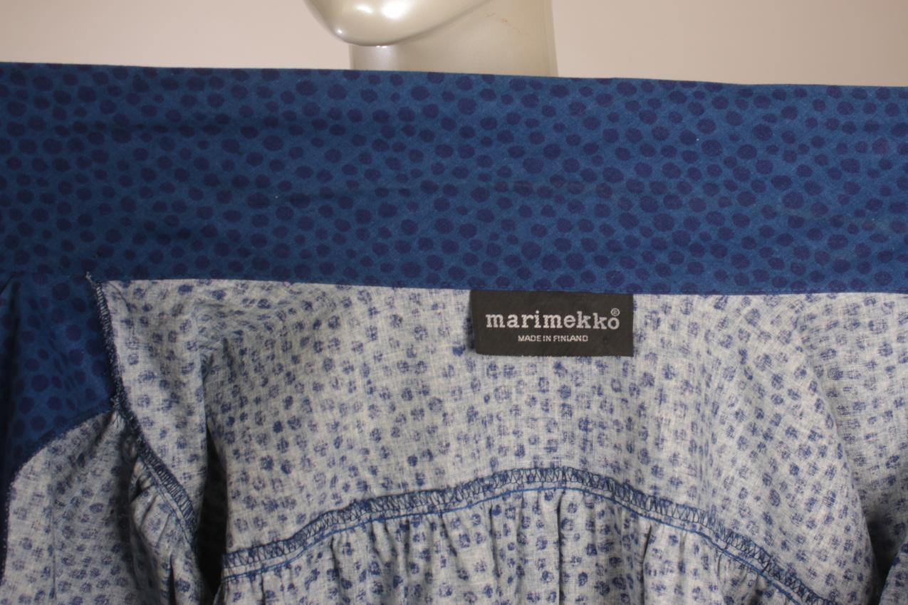 Vintage Marimekko Vuokko Nurmesniemi sininen “Pirput Parput” paitamekko M - Image 10