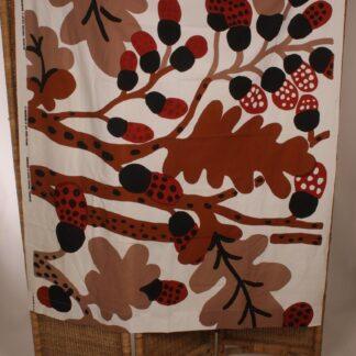 Vintage Marimekko Katsuji Wakisaka fabric brown “Sademetsä” curtain fabric