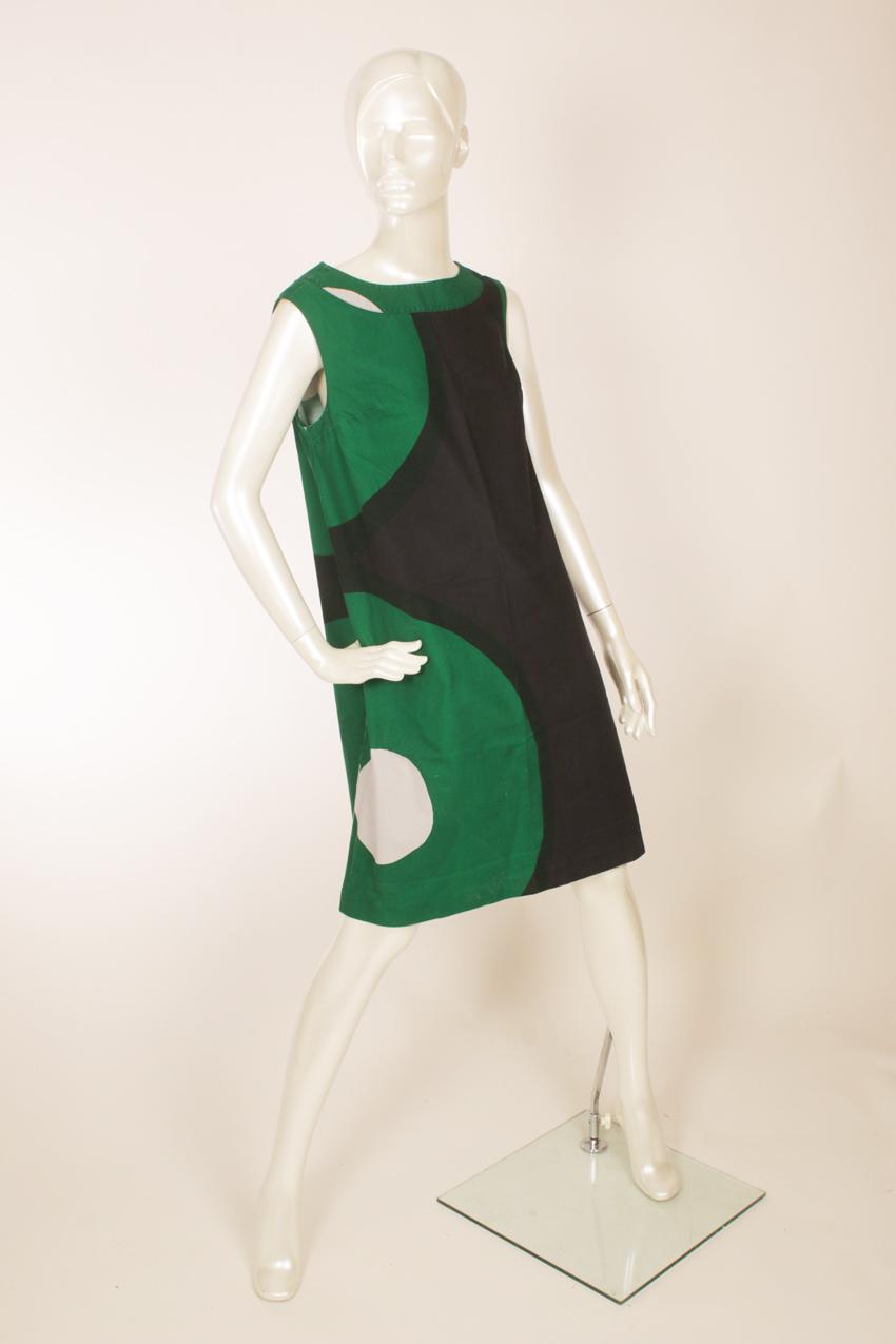 Vintage 60-luku Marimekko Annika Rimala “Klaava” hihaton mekko M
